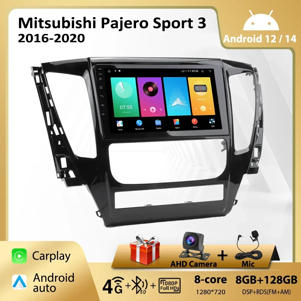 Car Radio Android for Mitsubishi Pajero Sport 3 2016-2020 Multimedia Carplay 2Din Car Stereo Autoradio Head Unit Navigation GPS