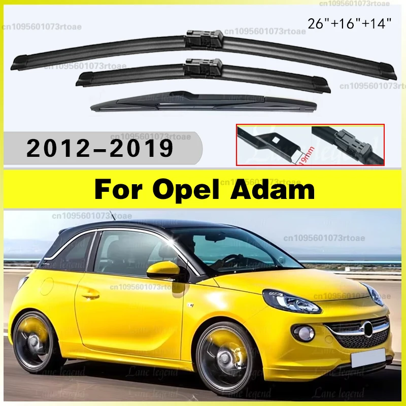 Windscreen Window Rain Brushes 2013 2014 2015 2016 Car Front Rear Wiper Blades Set For Opel Adam 2012-2019 26