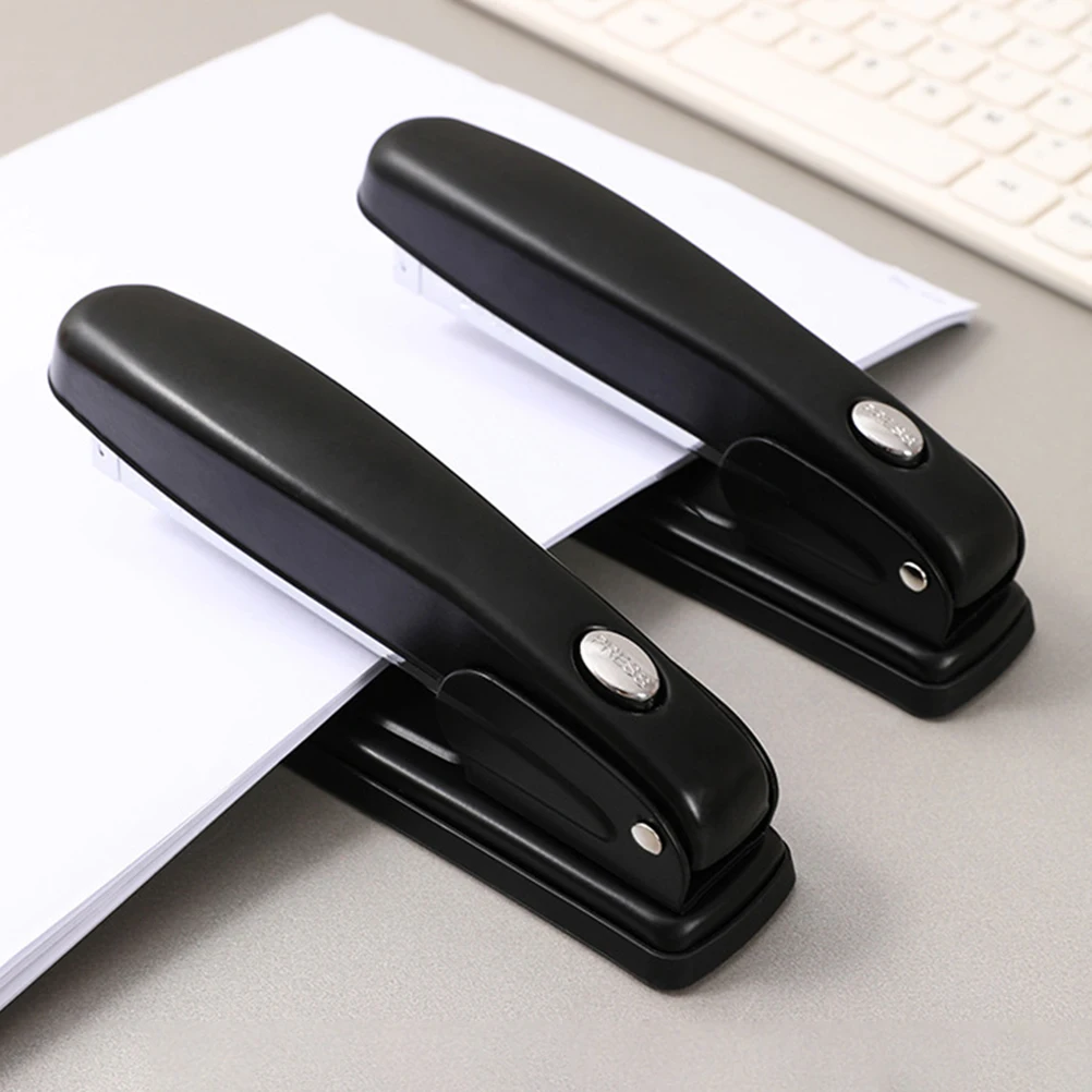

Black 1Pc Stapler H Held Office Desk Small Compact Multi Use Portable Storage Travel Office Binding Supplies