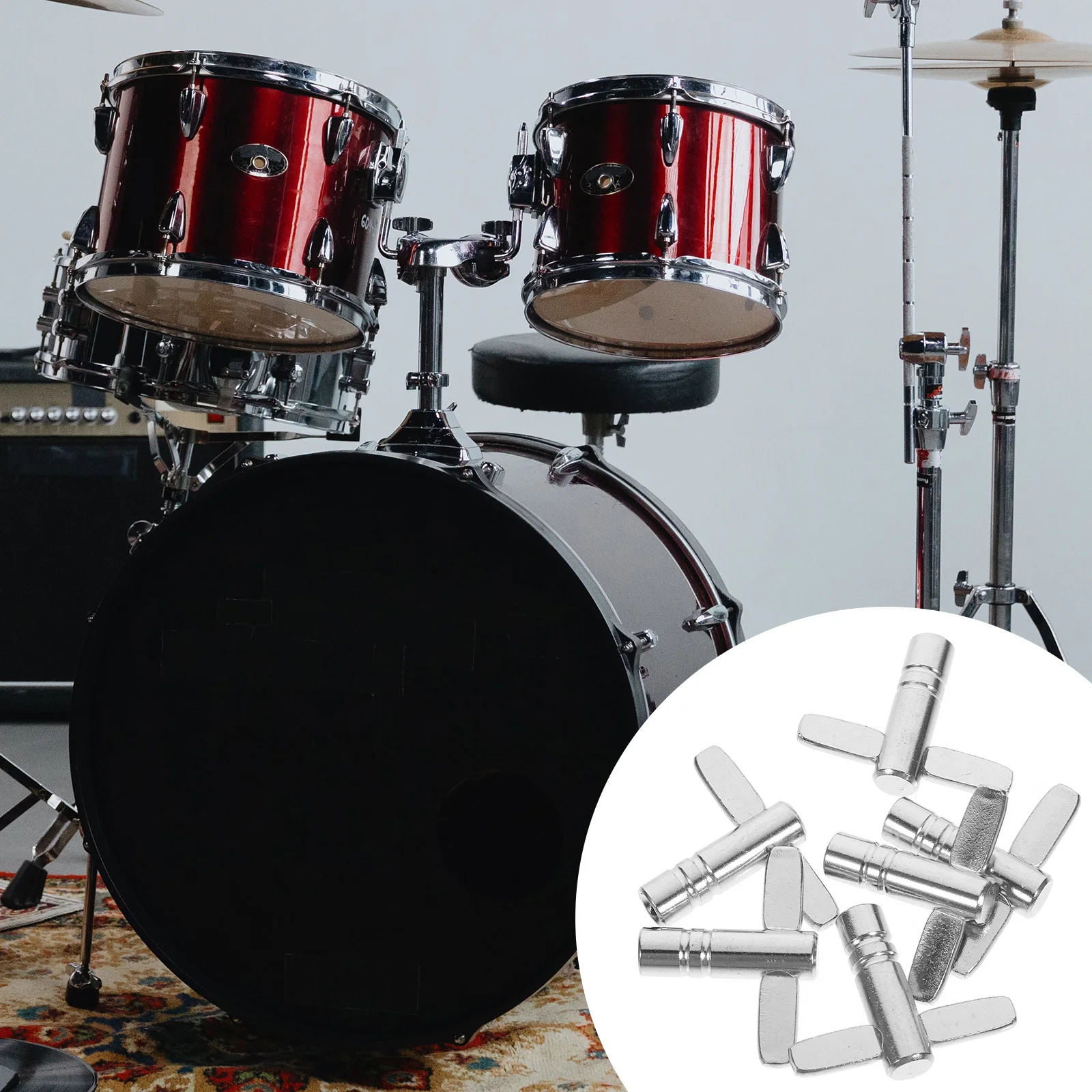

6 Pcs Drum Key Set Accessories Tuning Wrench Percussion Major Adjusting Tool Stainless Steel Adjustable Kits