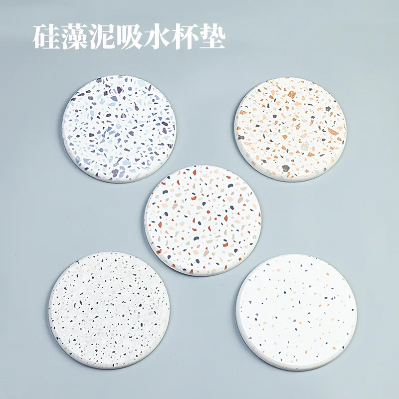 Custom logo circular silicone coaster kitchen coffee table insulation desk mat desktop drainage mat anti slip record coaster