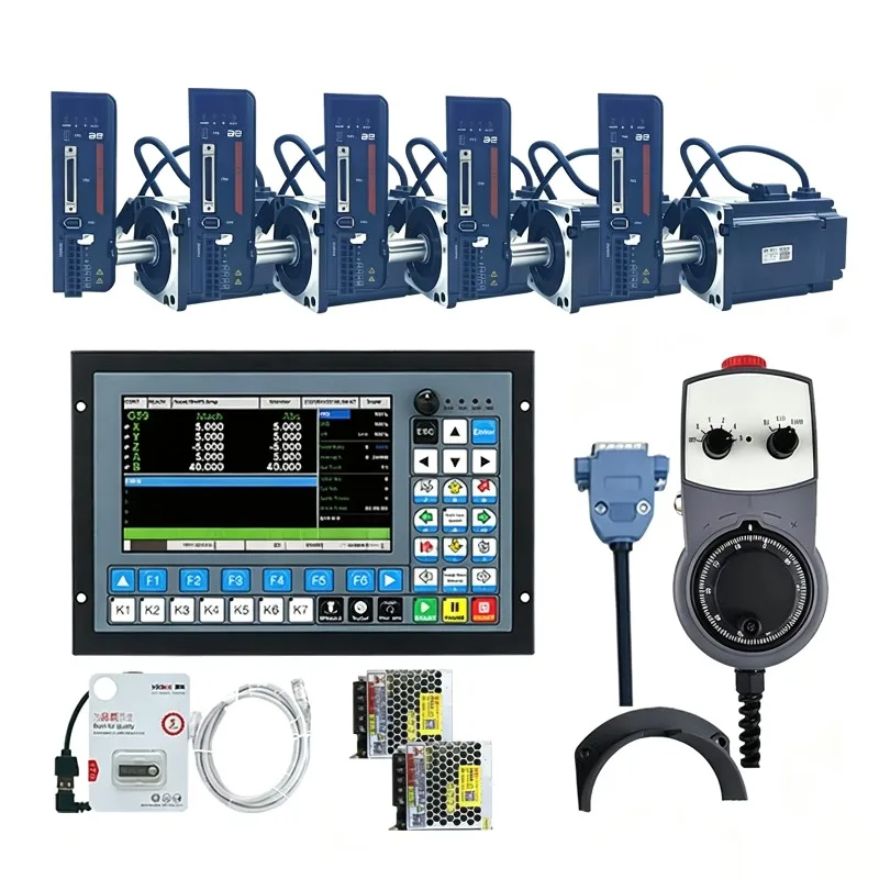 Newly Updated Cnc Controller Kit Ddcs-expert 3/4/5 Axis With 220v750w Servo Motor Z Axis With Brake For Cnc Machining And Engrav