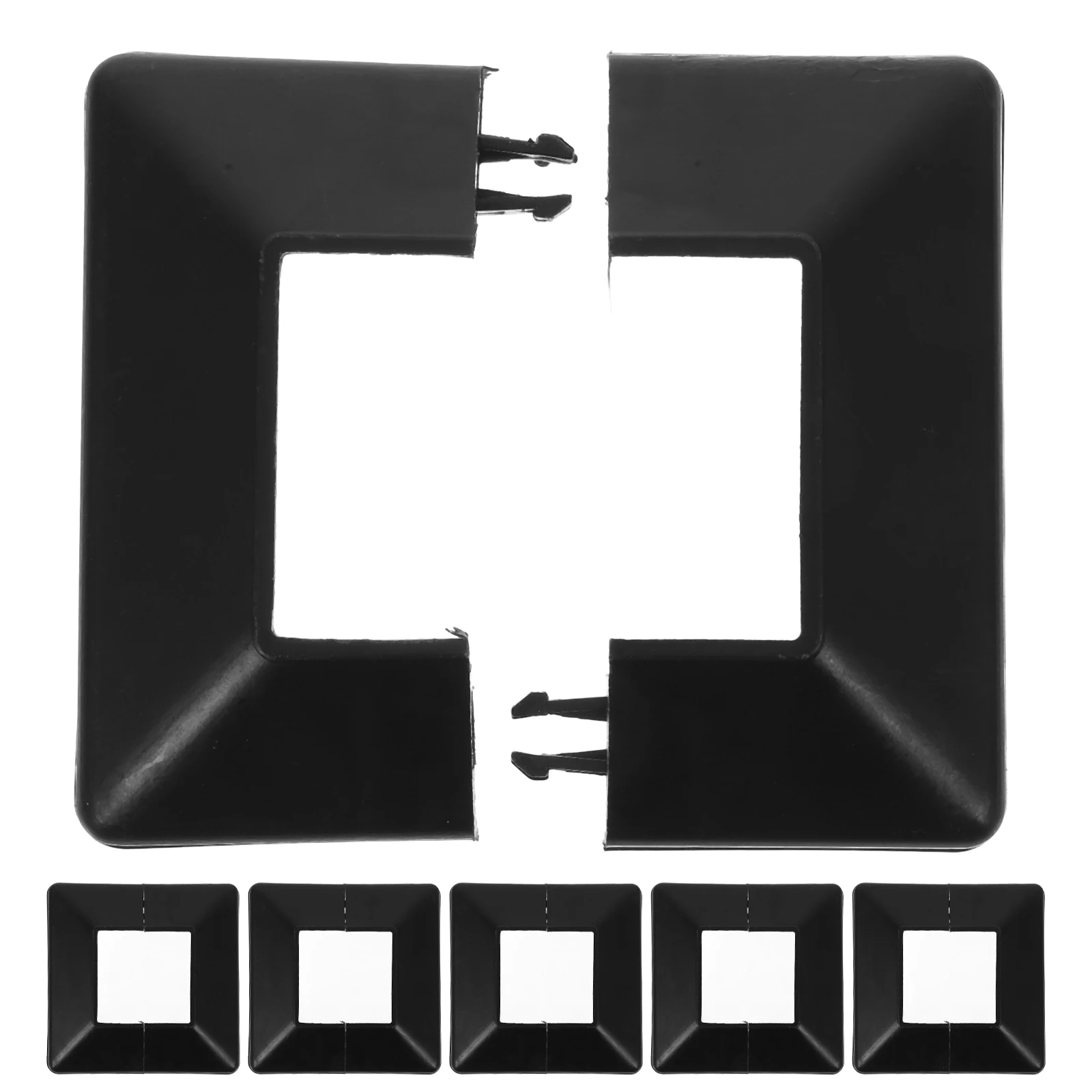 

6pcs Black Foot Cover Post Skirt Column Base Accessories Fence Parts Decorative Railing Covers Hidden Clutter Easy Installation