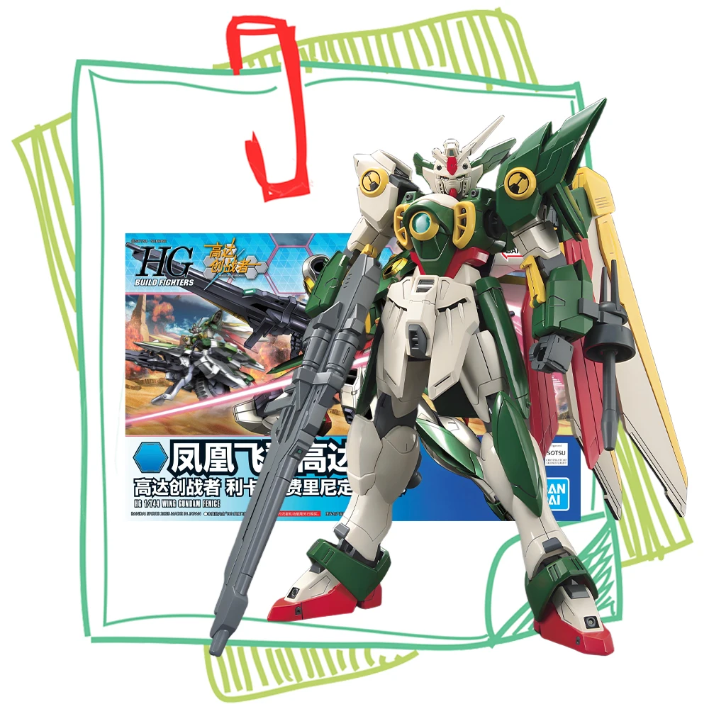 

BANDAI Original GUNDAM HG 1/144 WING GUNDAM FENIGE Anime Character Movable Figurines Children's toys In Stock