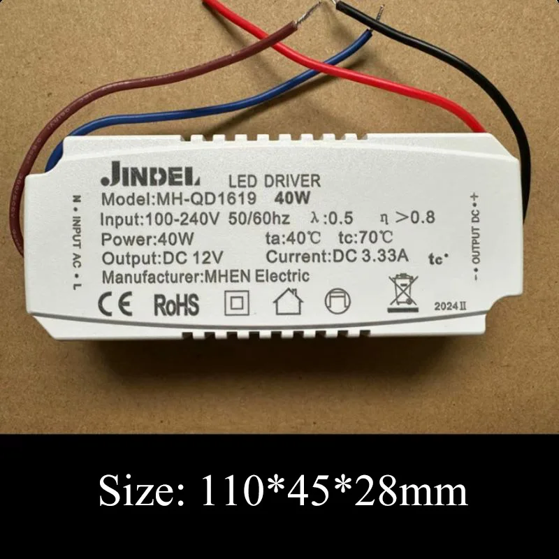 LEDドライバー AC 100-240V DC 12V MHEN JINDEL AC100-240V para DC12V 12W 20W 40W 60W 100W 150W Tensão