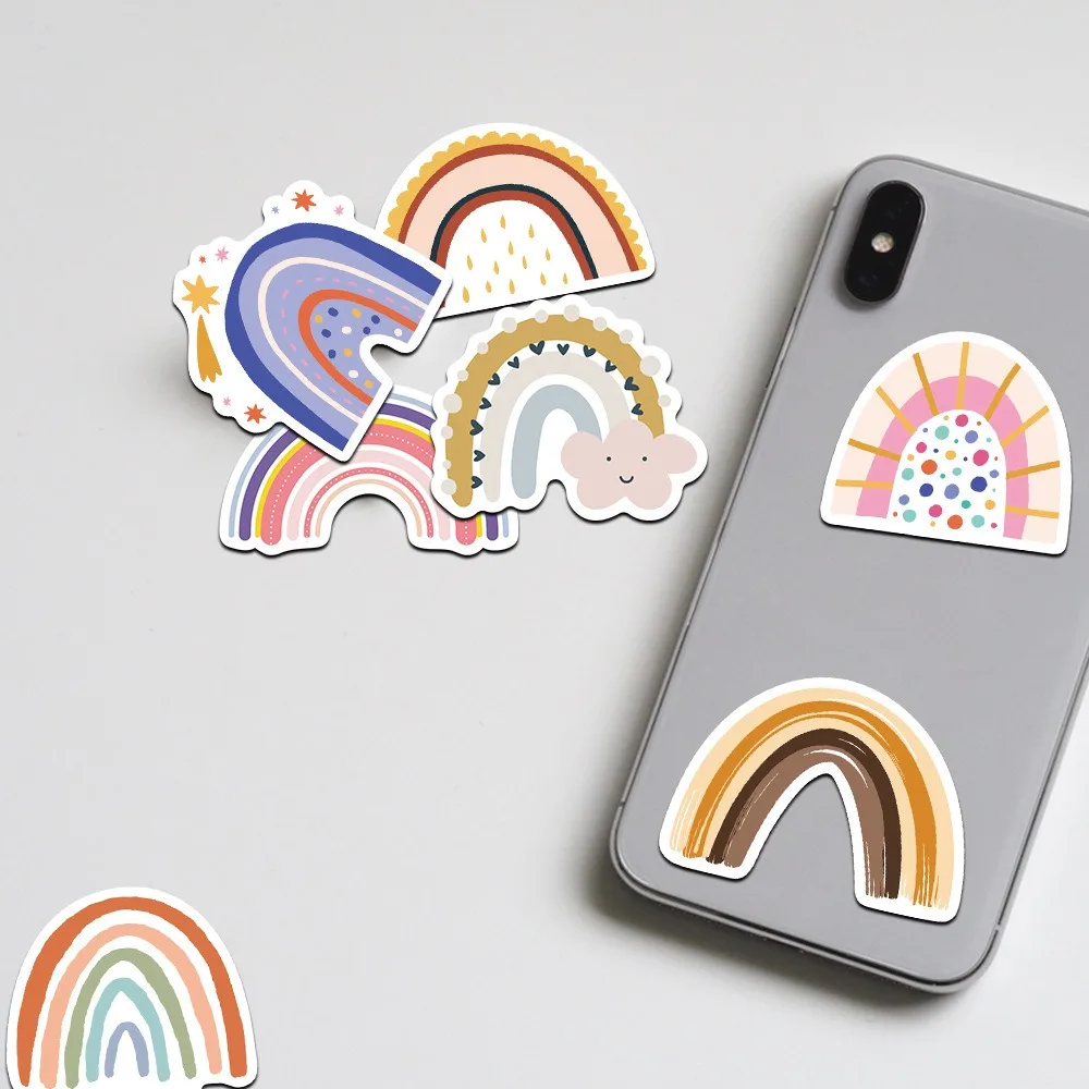 60pcs Cartoon Rainbow Bridge Stickers Aesthetic Phone Bike Wall Scrapbook Motorcycle Waterproof Sticker for Kids Toys Gifts