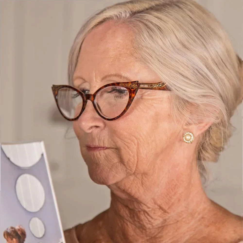 Read Magnification Cat Eye Frame Vision Care Presbyopia Glasses Hyperopia Eyewear Women Reading Glasses Computer Eyeglasses