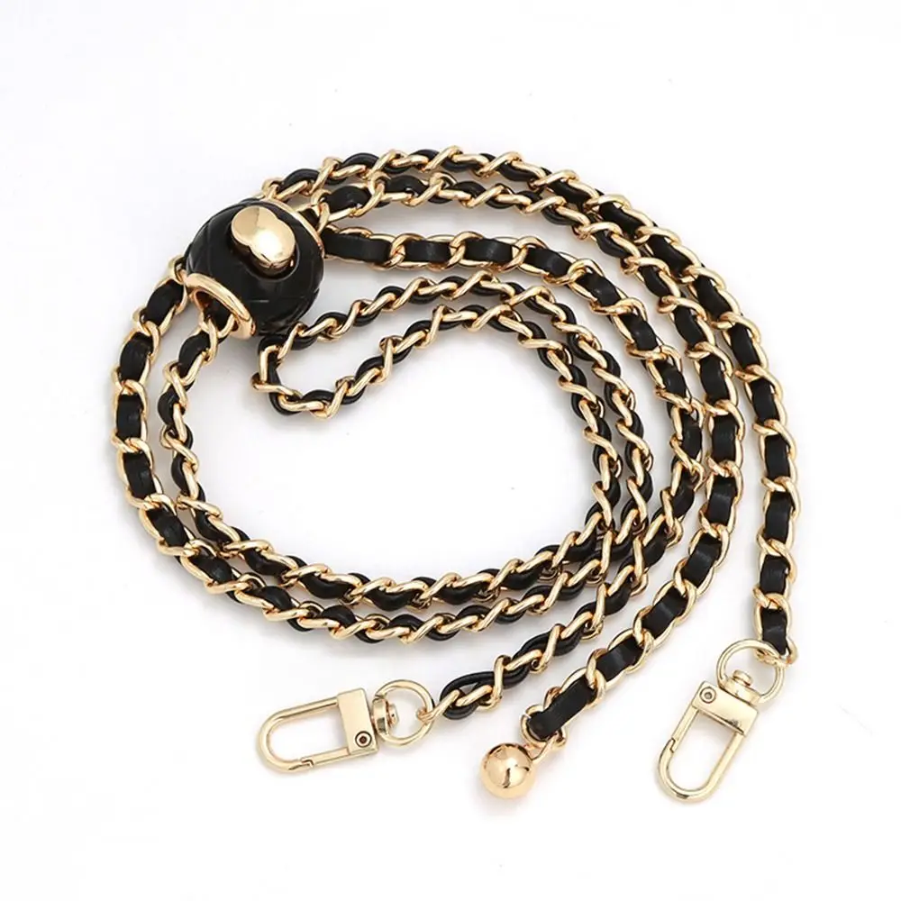 Fashion Metal PU Leather Bag Chain Small Golden Balls Chain Adjustable Length Replacement Shoulder Belt Handbag Accessories