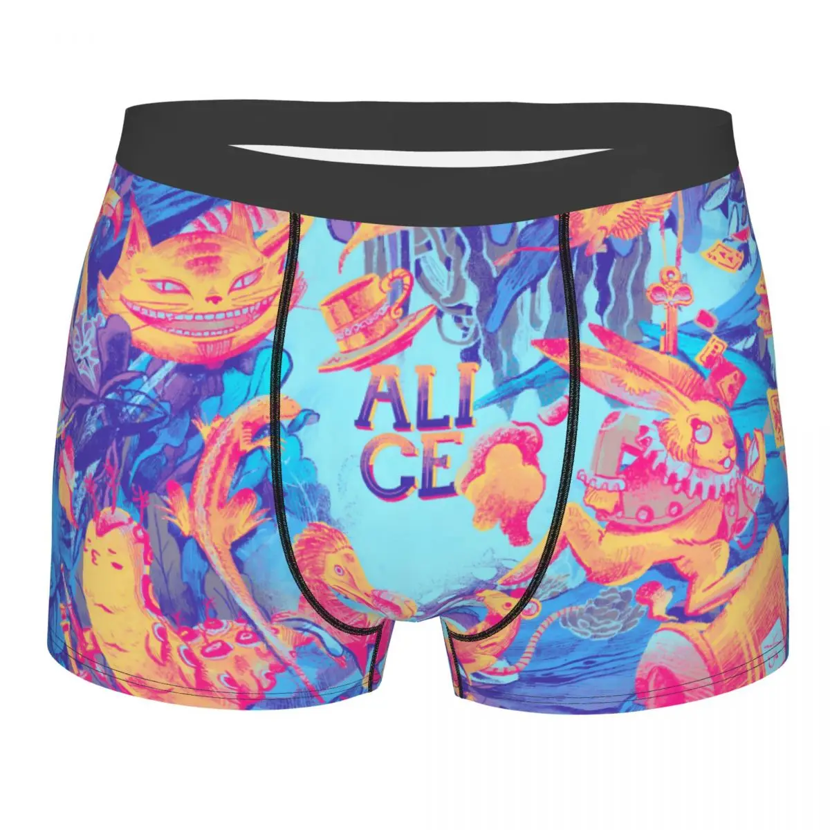 

Custom Fashion Alice In Wonderland Funny Boxers Shorts Panties Male Underpants Stretch Film Briefs Underwear