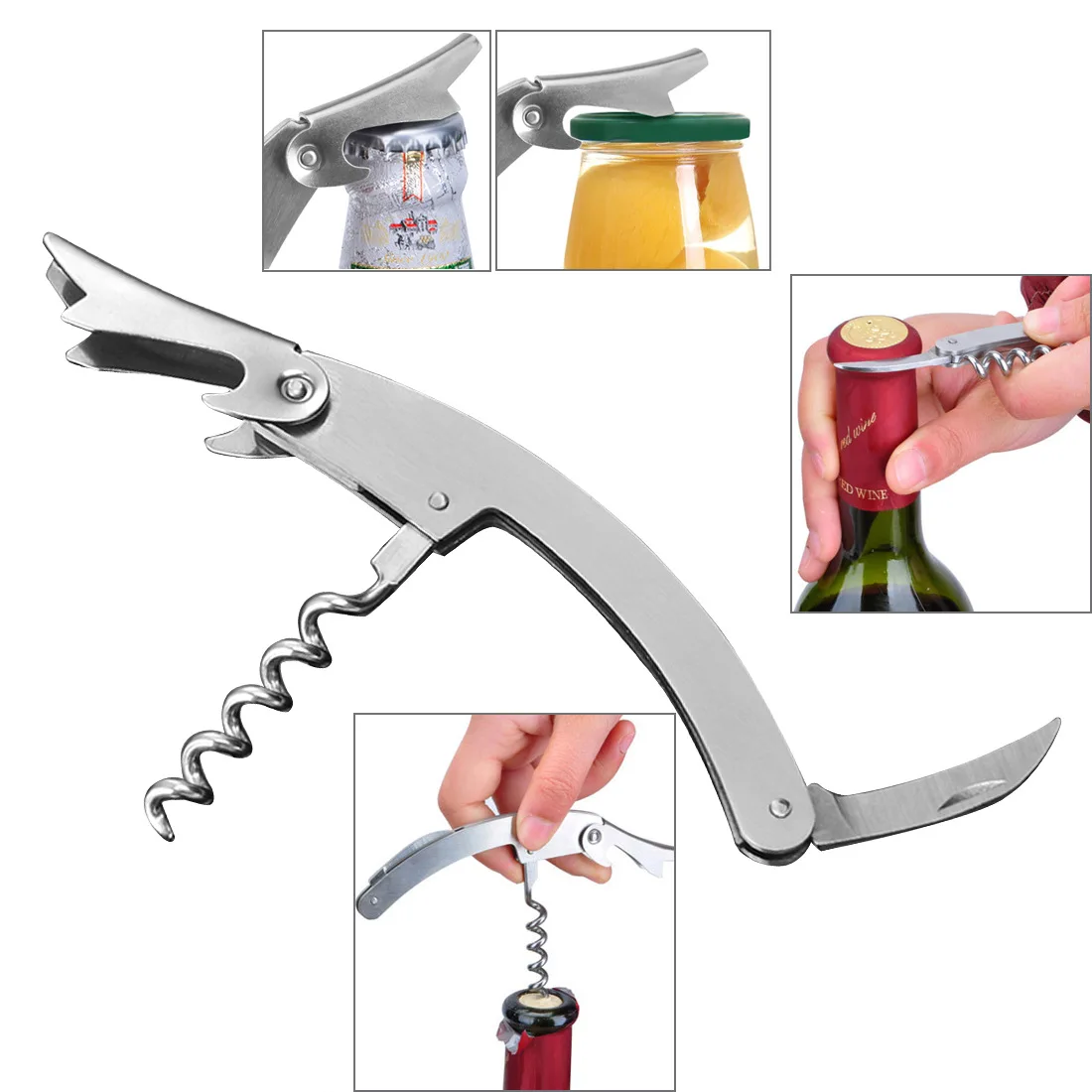 

Набор открывалки для вина из палисандра — круглая подарочная коробка из 4 предметов со штопором, трансграничная