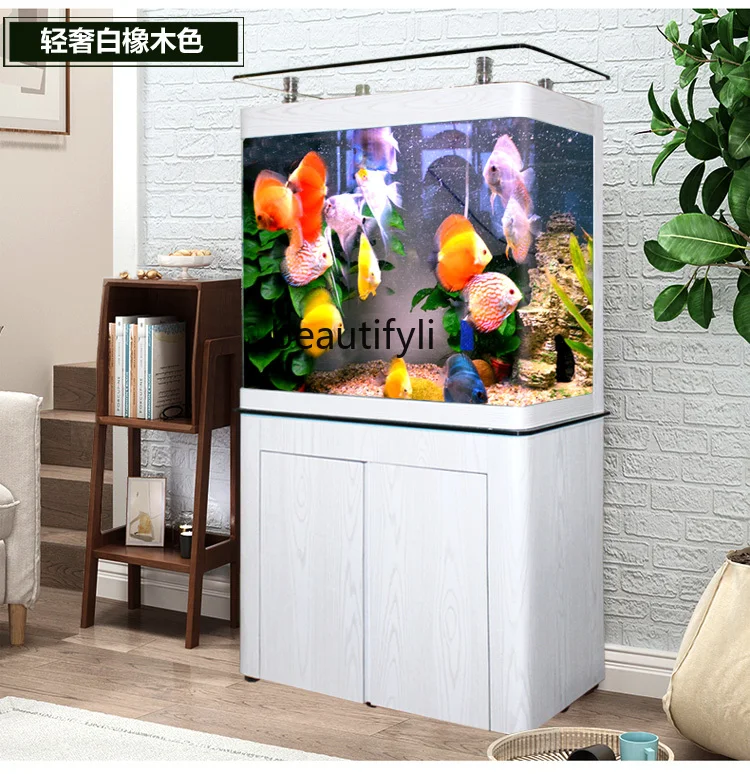 Water-free fish tank living room small ecological aquarium bottom filter medium-sized oxygenation silent landscaping