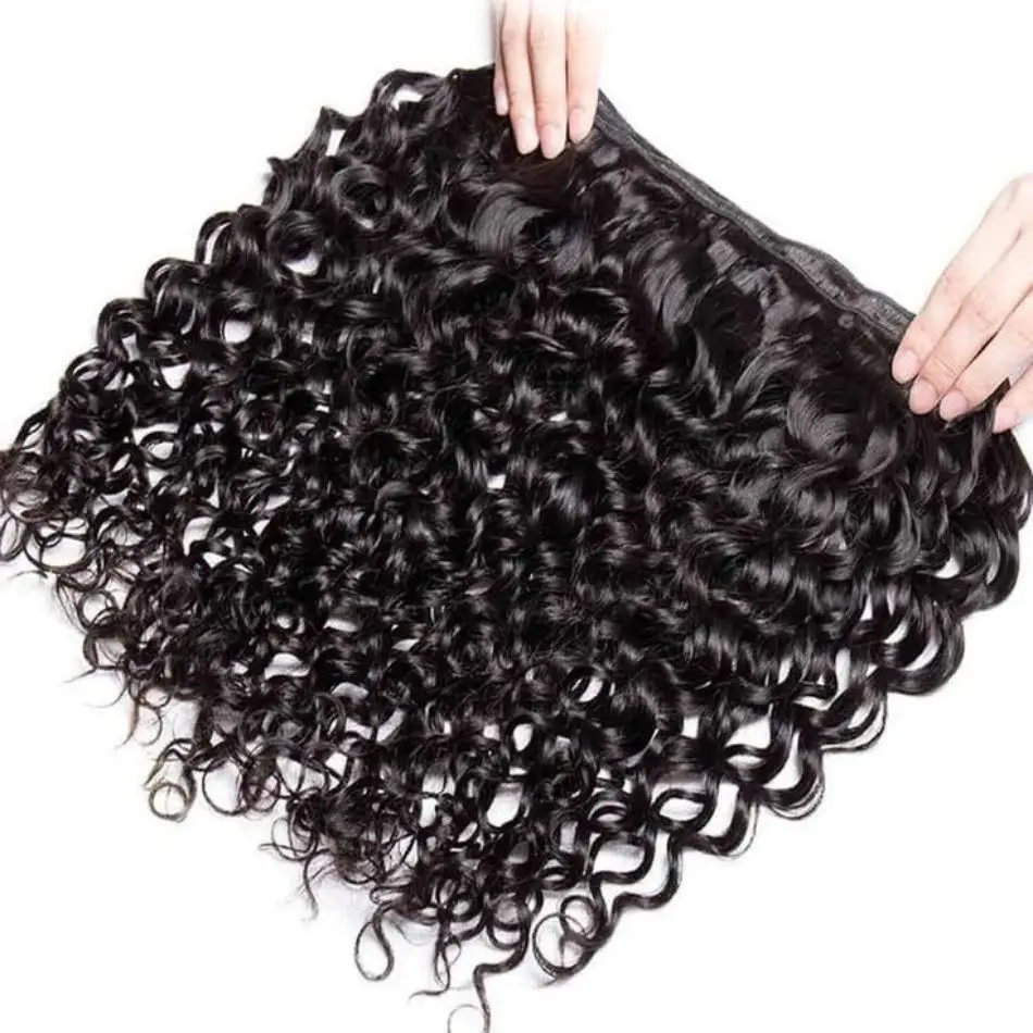 Remy Curly Weave Extensão para Mulheres, Pacotes de Cabelo Humano, Onda de Água, Não Processada, 8-30 em