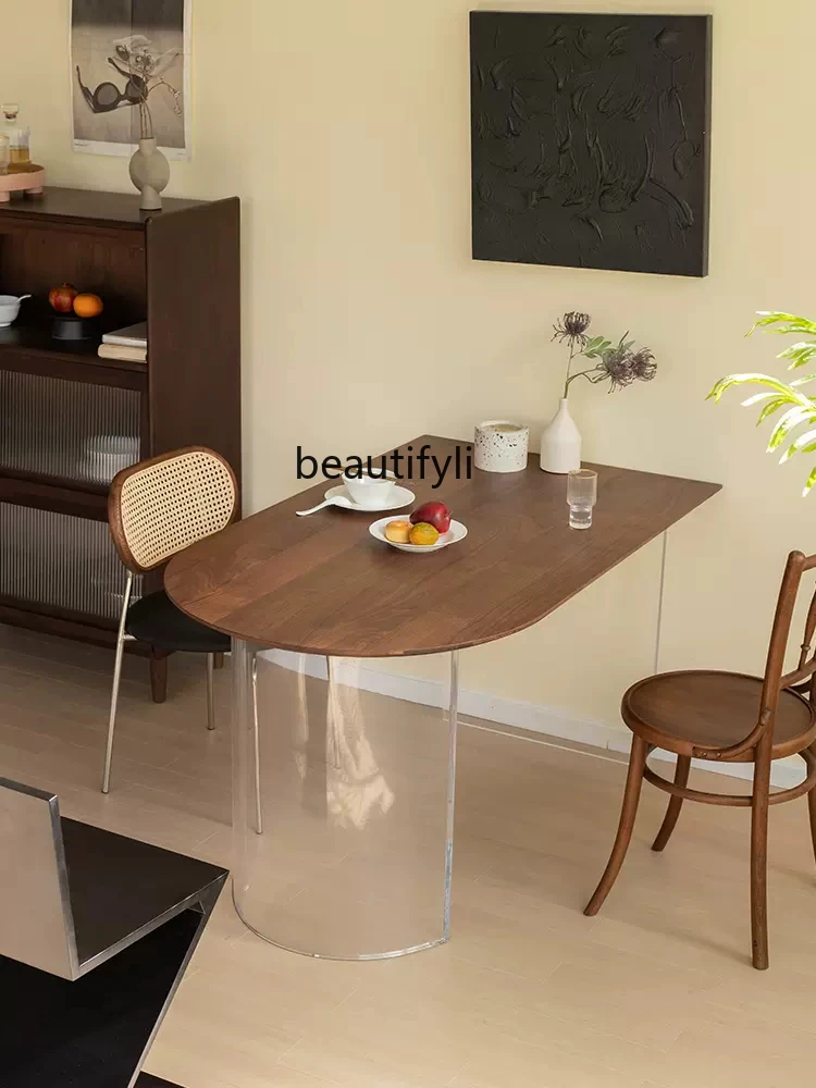 Acrylic Suspension Dining Table American Retro Domestic Semicircle Wall Kitchen Island Dining Table Integrated