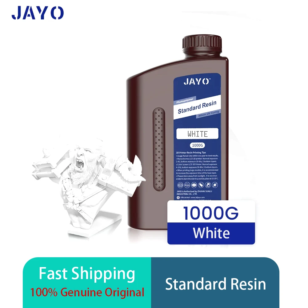

JAYO Standard 3D Printer Resin 1KG 405nm UV Curing for LCD DLP Printers Multi-color Rapid 3D Printing Material