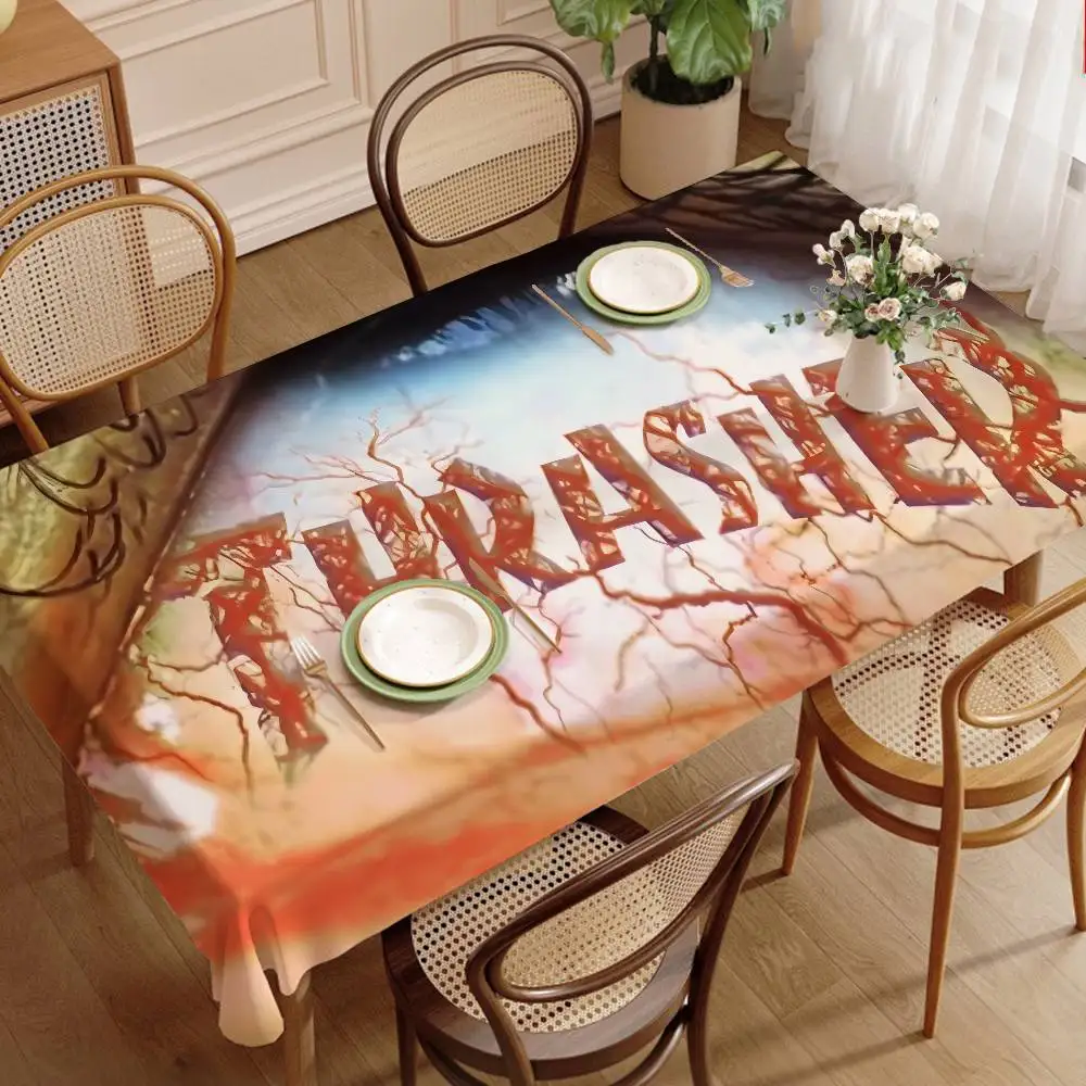T-Thrashers Waterproof Rectangle Tablecloth Fiesta Home Decor Dining Room Decor Reusable Table Cover Party Supplies