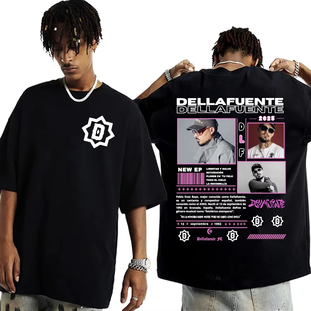 Rapper Dellafuente Tour Cover Graphic Men Cotton Short Sleeve T Shirts Harajuku Hip Hop Punk Oversized Casual Sports Unisex Tops image 3