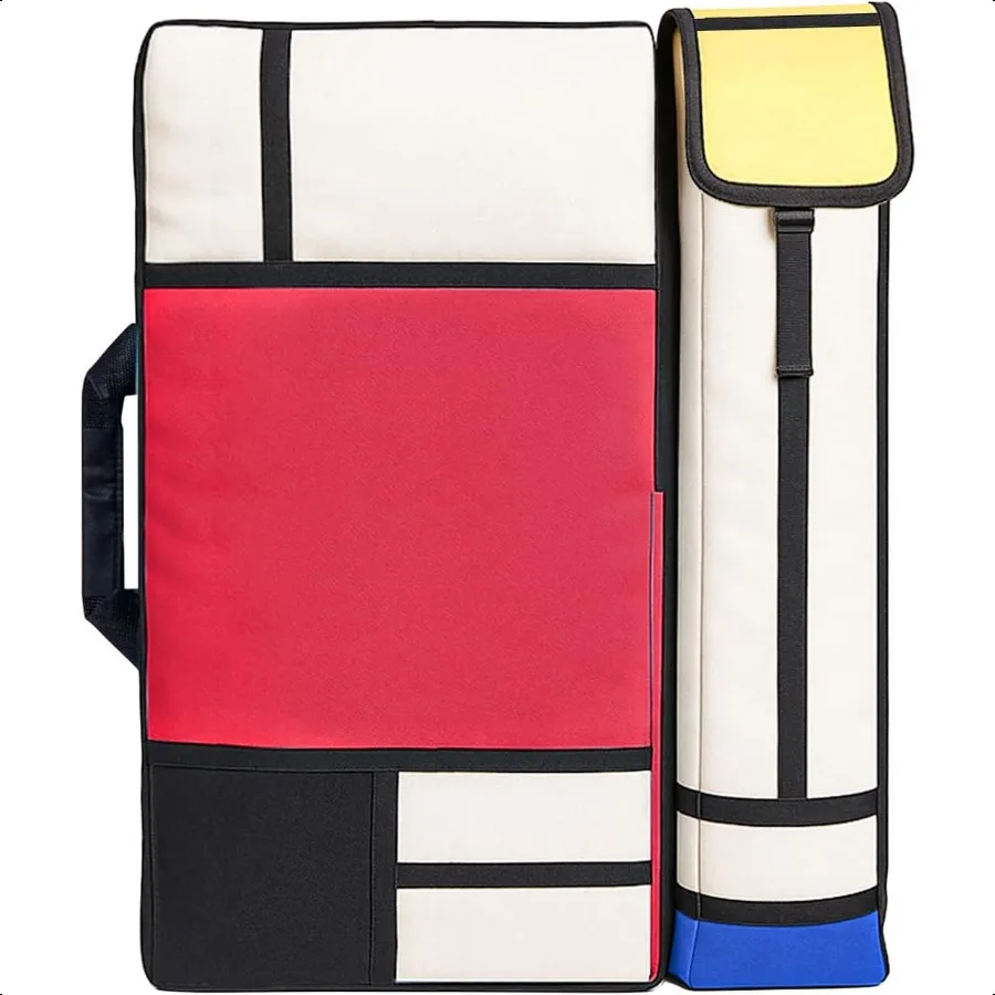 

JJRING Art Portfolio Case Canvas Artist Portfolio Backpack Large Outdoor Drawing Storage Bag for Posters Prints Brushes Artwork