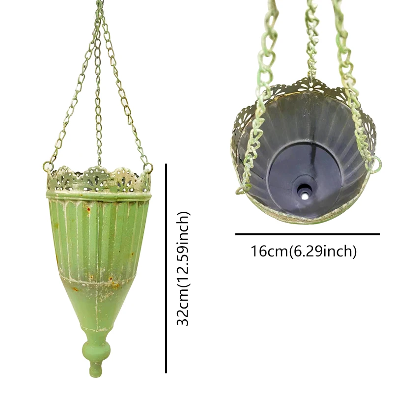 Outdoor Garden Hanging Metal Flowerpot Retro Style Indoor Dnd Outdoor Home Decoration Plant Planting Flowerpot