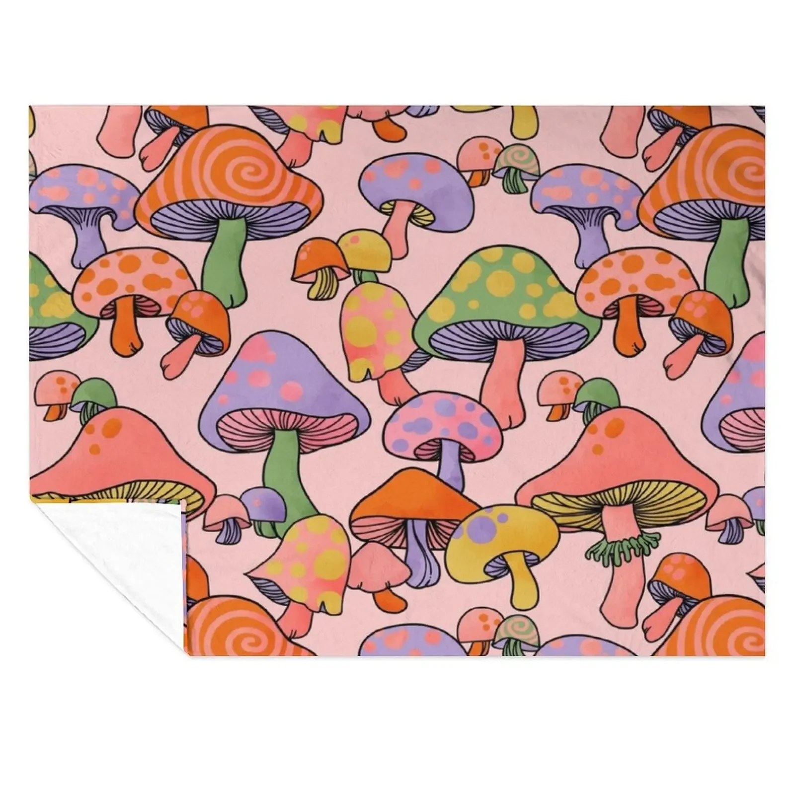 

Happy Hippie Mushroom Magic Throw Blanket funny gift Fashion Sofas Bed covers Quilt Blankets