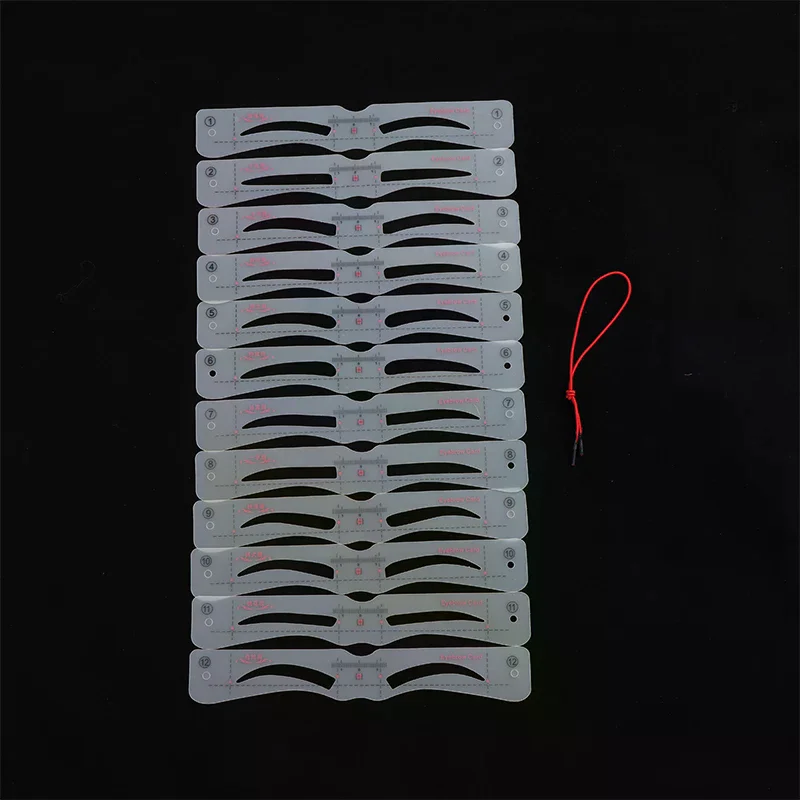 Silicone 12Pcs Eyebrow Stencils Makeup Drawing Guide Card Template Diy Accessories
