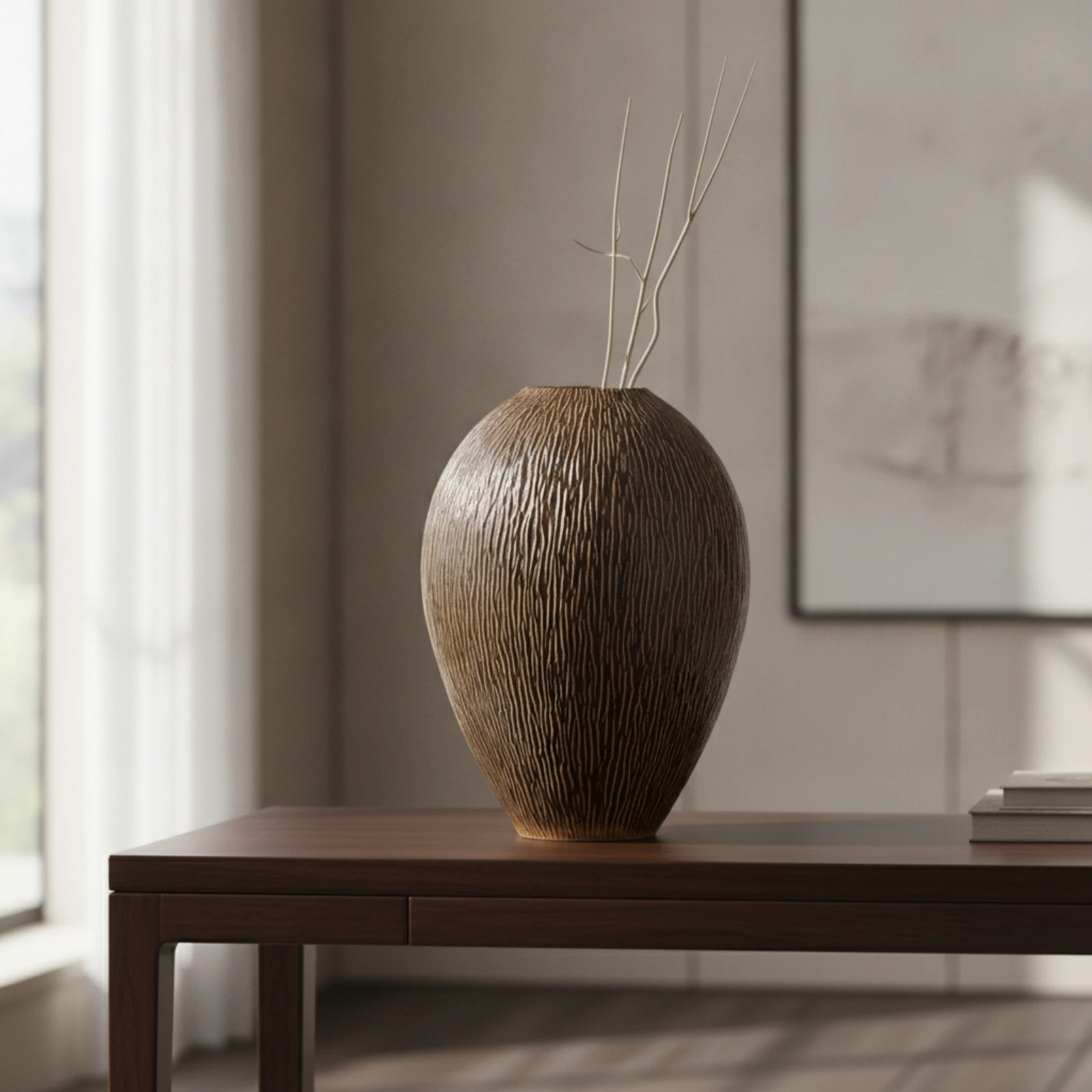 Vase with Narrow Opening Minimalist Bottle Vase Stable Versatile for Living Room, Entryway