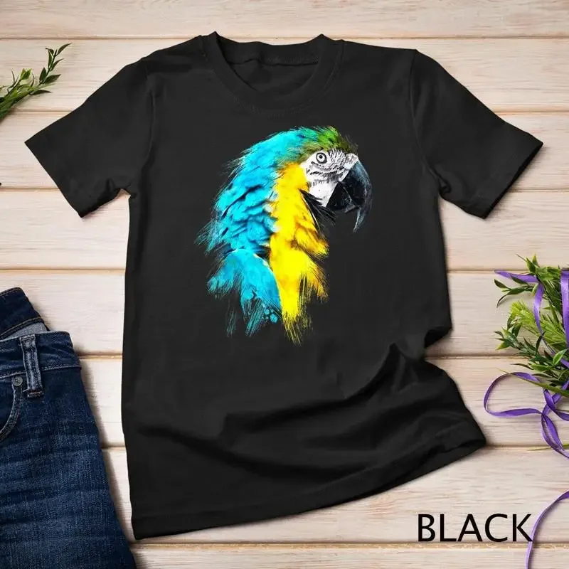 Watercolour colourful scarlet macaw parrot bird painting T Shirt Unisex T shirt