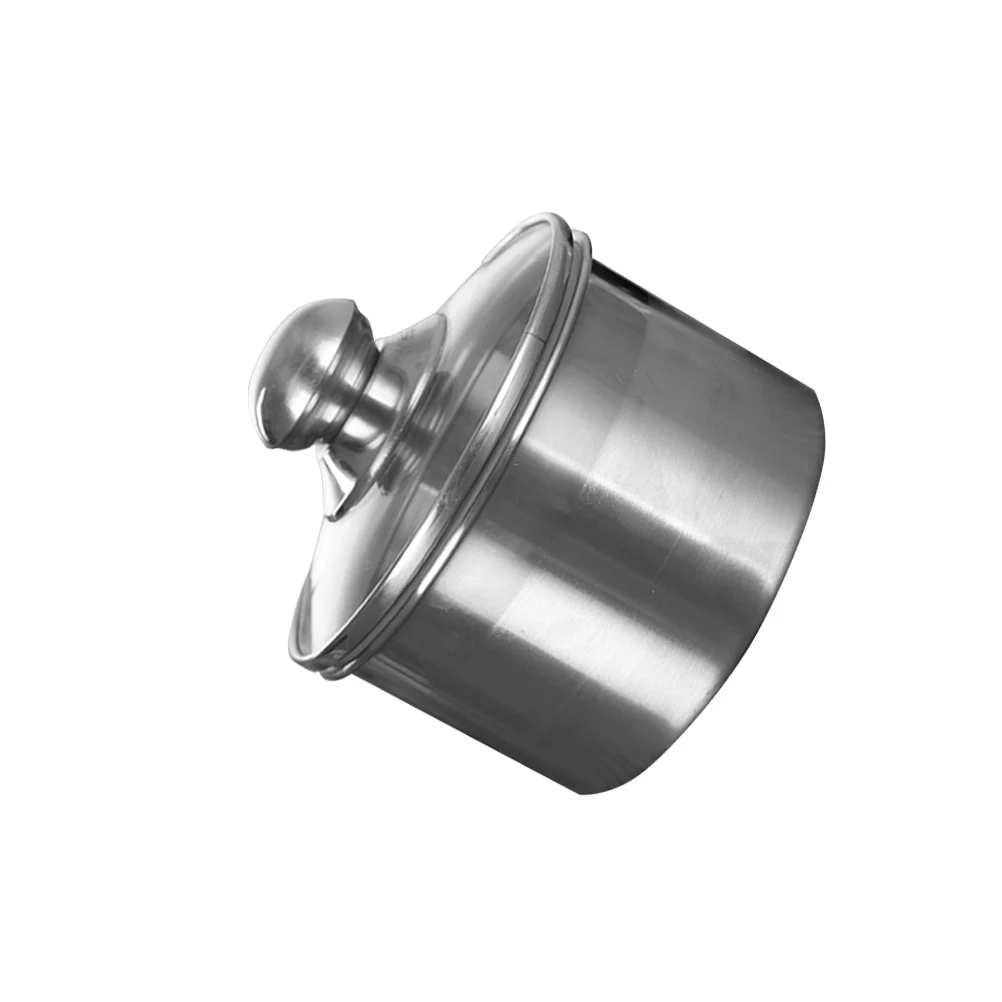 1750 مللي جرة تخزين الطعام مختومة حاوية محكمة الغلق من الفولاذ المقاوم للصدأ مع غطاء زجاجي شفاف للشاي والقهوة والوجبات الخفيفة والسلع الجافة