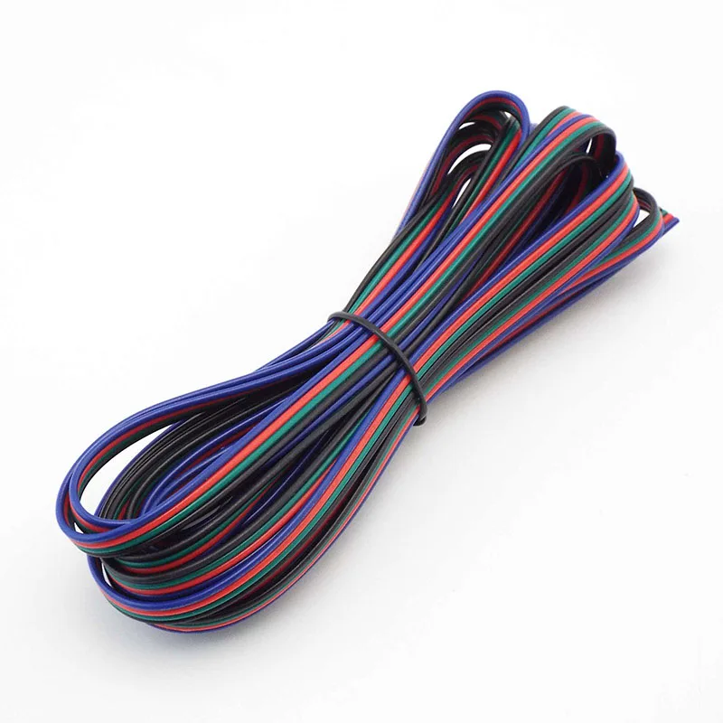 1M 5M 30M 22AWG Tinned Copper 4 pin RGB power Cable Cord PVC Insulated  copper Wire LED Light Strip Extension Connect Line P1