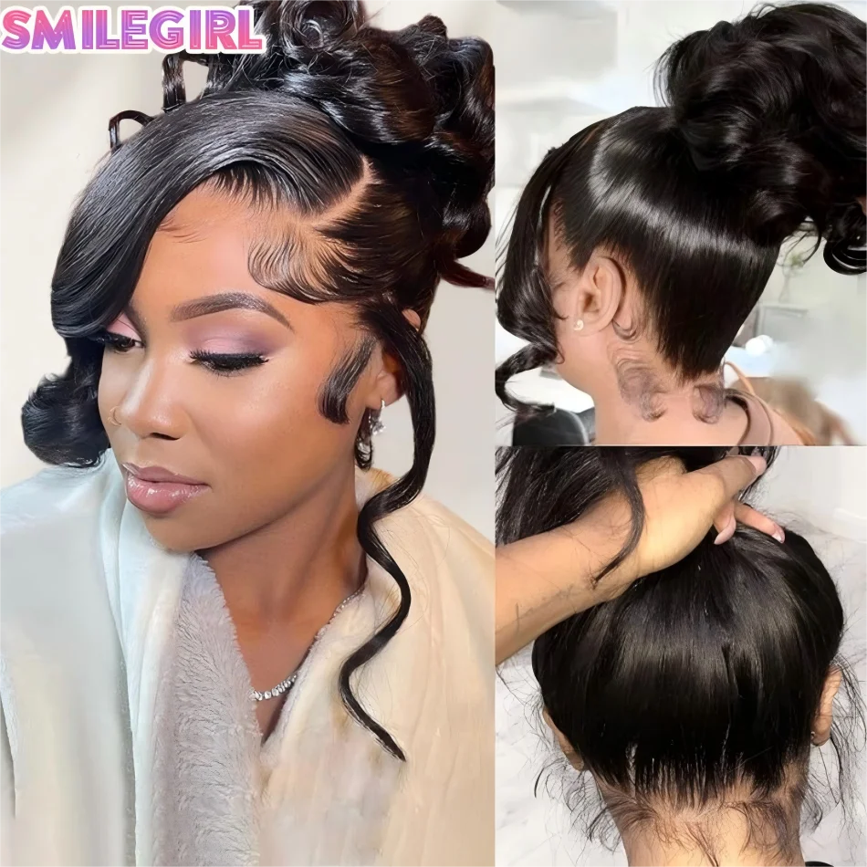 

360 Full Lace Wig Body Wave Human Hair Wigs PrePlucked 13X4 Hd Transparent Lace Frontal Wig With Baby Hair Natural Black 40 Inch