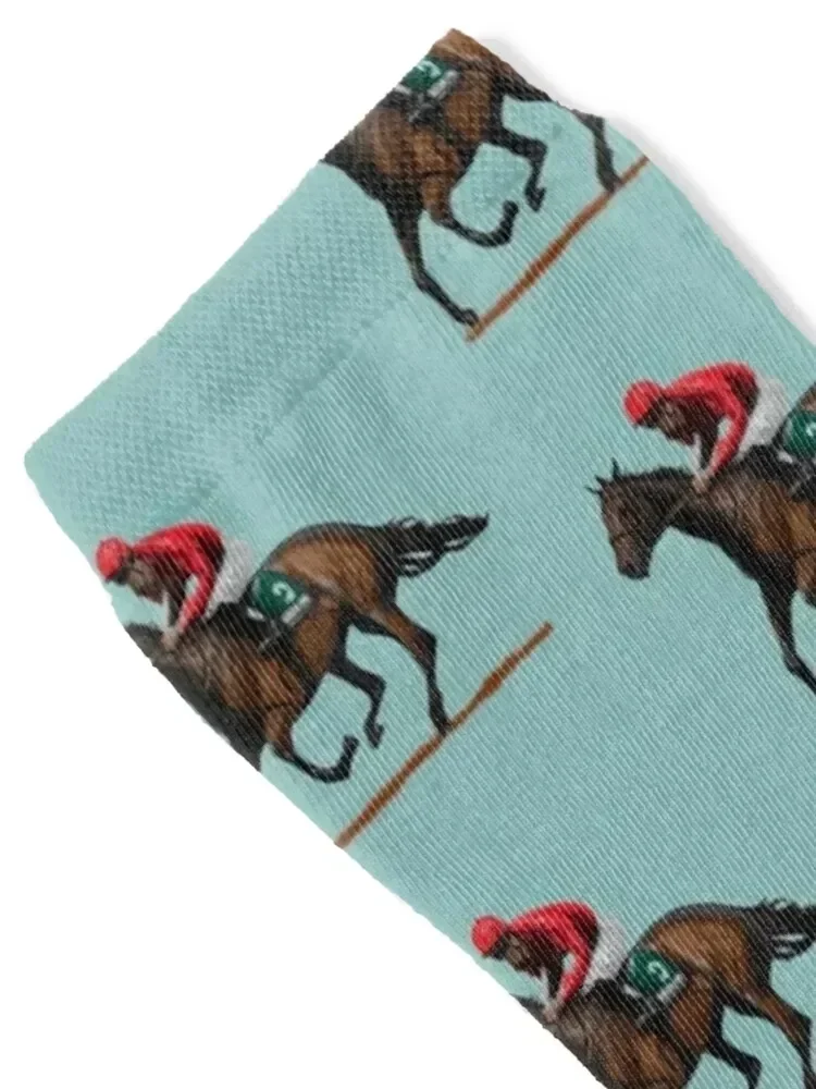 Rider and Race Horse In Full Gallop Socks cartoon hiphop Socks Ladies Men's