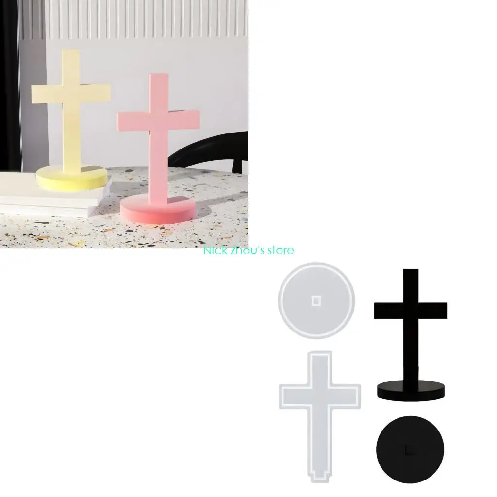 

E15E Sturdy Silicone Mold For Crosses Designs Easy Release Silicone Mold For Crosses Decors For DIY And Craft Shows
