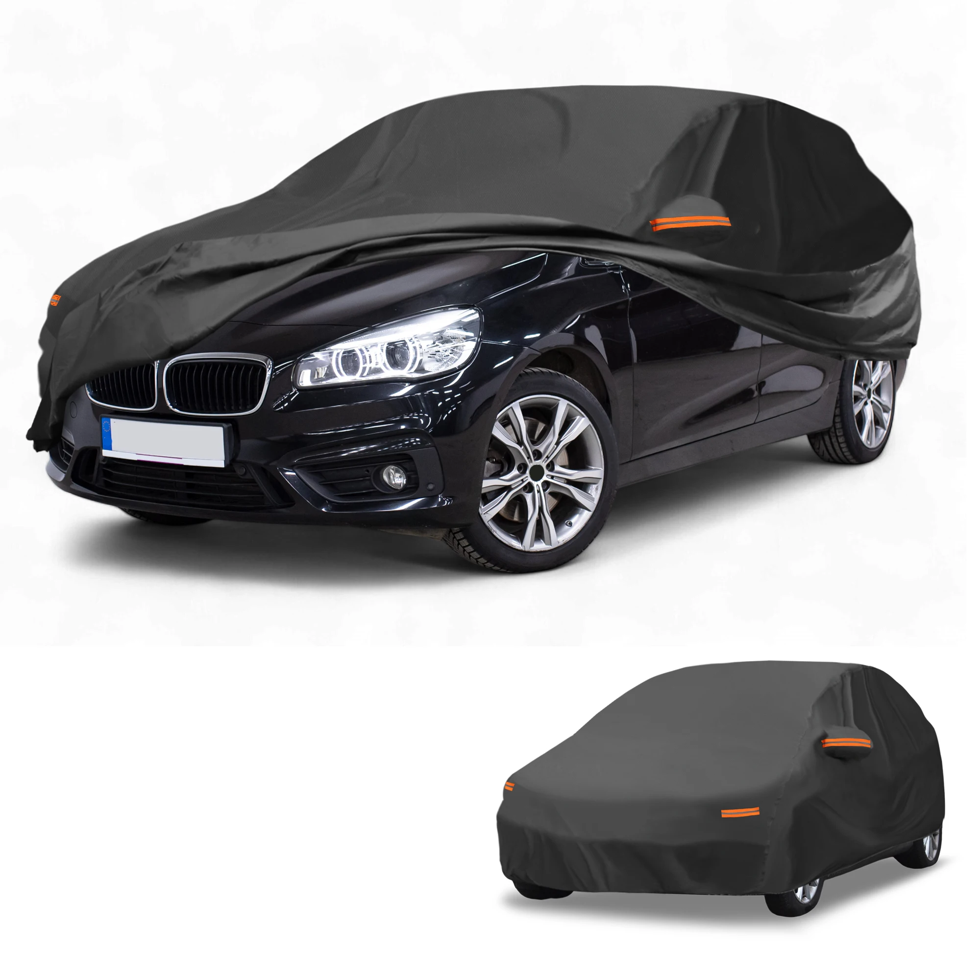 

Uxcell All-Weather Waterproof Car Cover - Uv-Resistant Outdoor Full Exterior Protection for Bmw 2 Series Hatchback 210D-Pu Black
