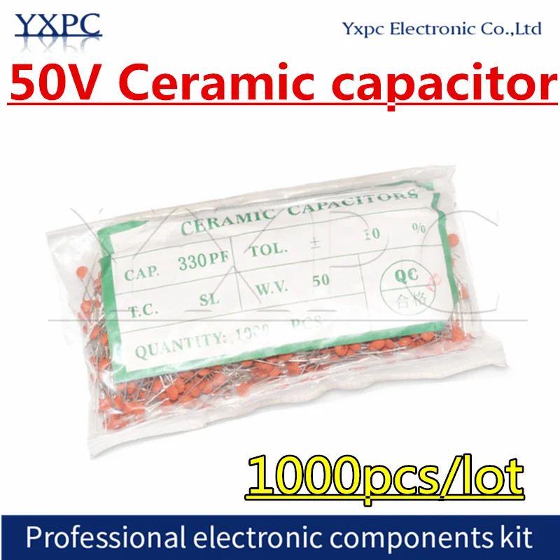 

1000pcs 50V Ceramic capacitor 1pF ~ 100nF 0.1uF 103 104 10 22PF 33PF 47PF 100PF 101 220PF 221 330PF 470PF 1NF 103 47NF 473 68