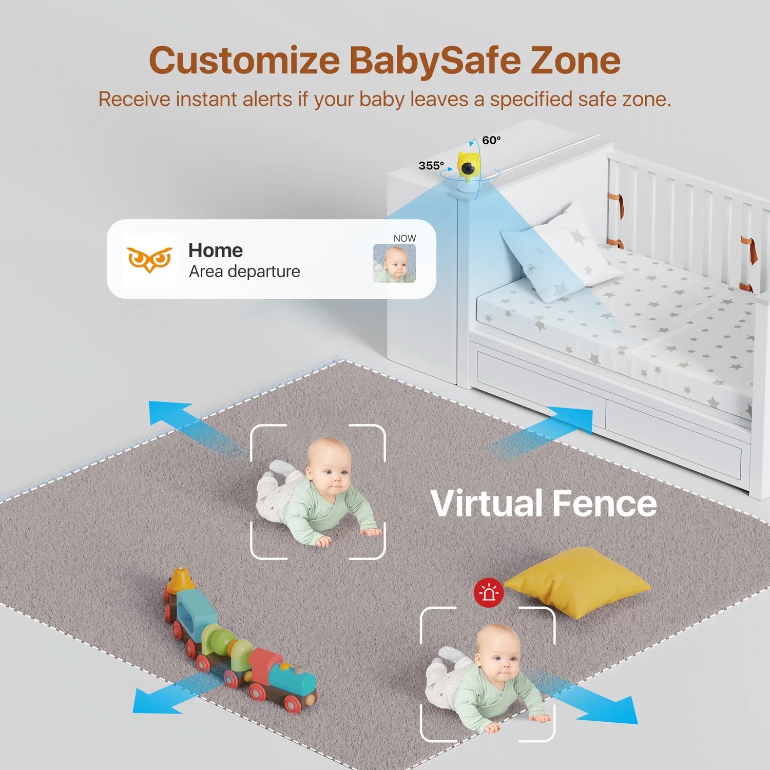 Cheap WiFi Baby 4MP Ultra HD Security Camera for Home with Crying Detection Night Vision Smart Home Indoor Nanny