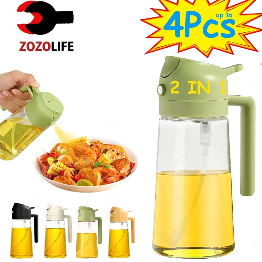 1-4Pcs 2w1 Butelka z rozpylaczem oleju Plastikowa butelka do grillowania Dozownik oleju do gotowania Nalewak do oliwy z oliwek Opryskiwacz do pieczenia w kuchni Mister Ocet Butelka