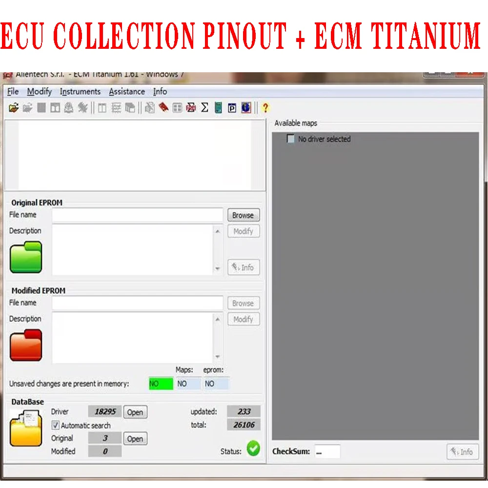 EC-M TITANIUM ECU Collection Pinout Maps Supports Multiple Languages Car Diag Repair Tool VS ALLDATA WINLOS