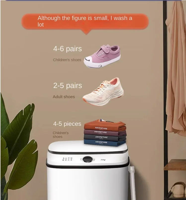 

220 В стиральная машина для обуви, полностью автоматическая бытовая маленькая щетка для обуви, машина для стирки и сушки обуви AD