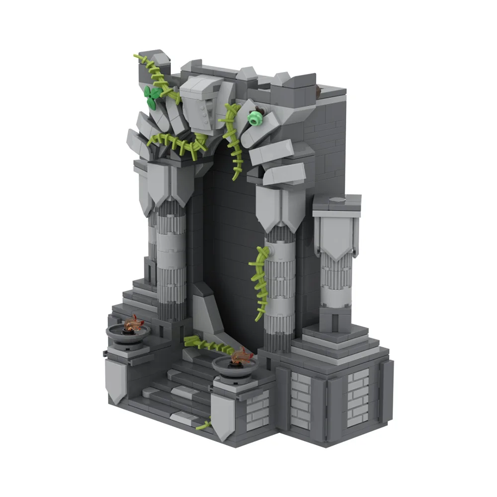 MOC Forgotten Portal Bricks Modell Ein Telefon Animierter Gelände Mysteriöses Magic Gate Explore Find New World Bausteine Spielzeug Geschenk