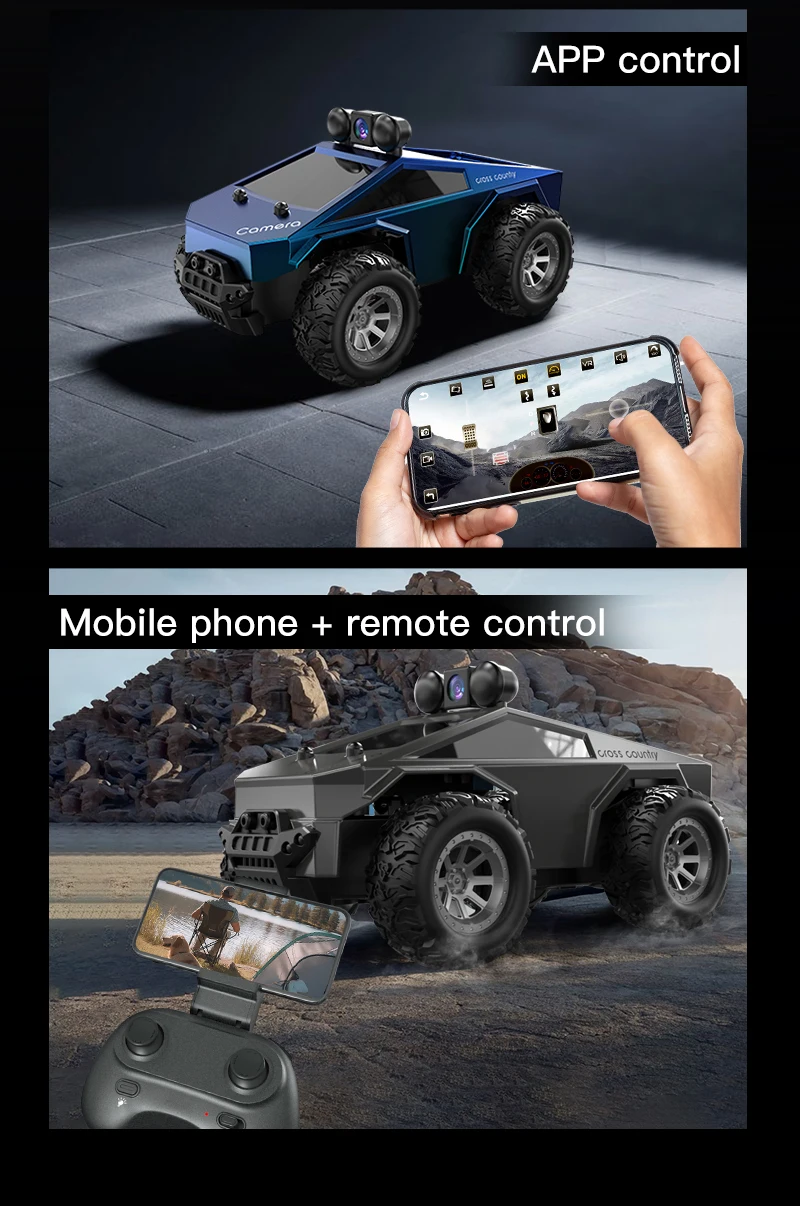 سيارة KF29 تعمل بالتحكم عن بعد 1/28 شاحنة تحكم عالية السرعة مع كاميرا واي فاي صورة في الوقت الحقيقي على الطرق الوعرة سباق السيارات هدايا الأطفال