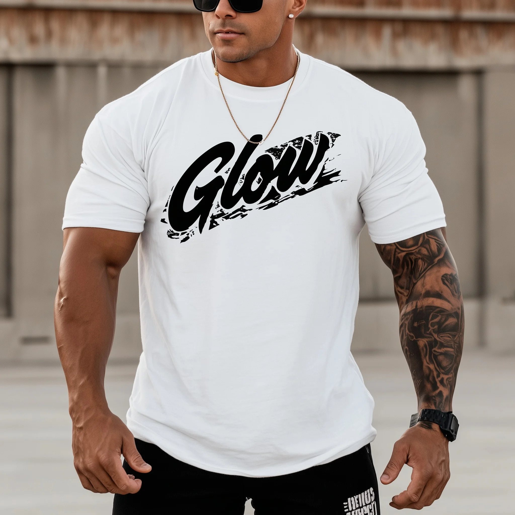 

Teevo Men's Short Sleeve T-Shirt Abstract Art Print Casual Fitness Workout