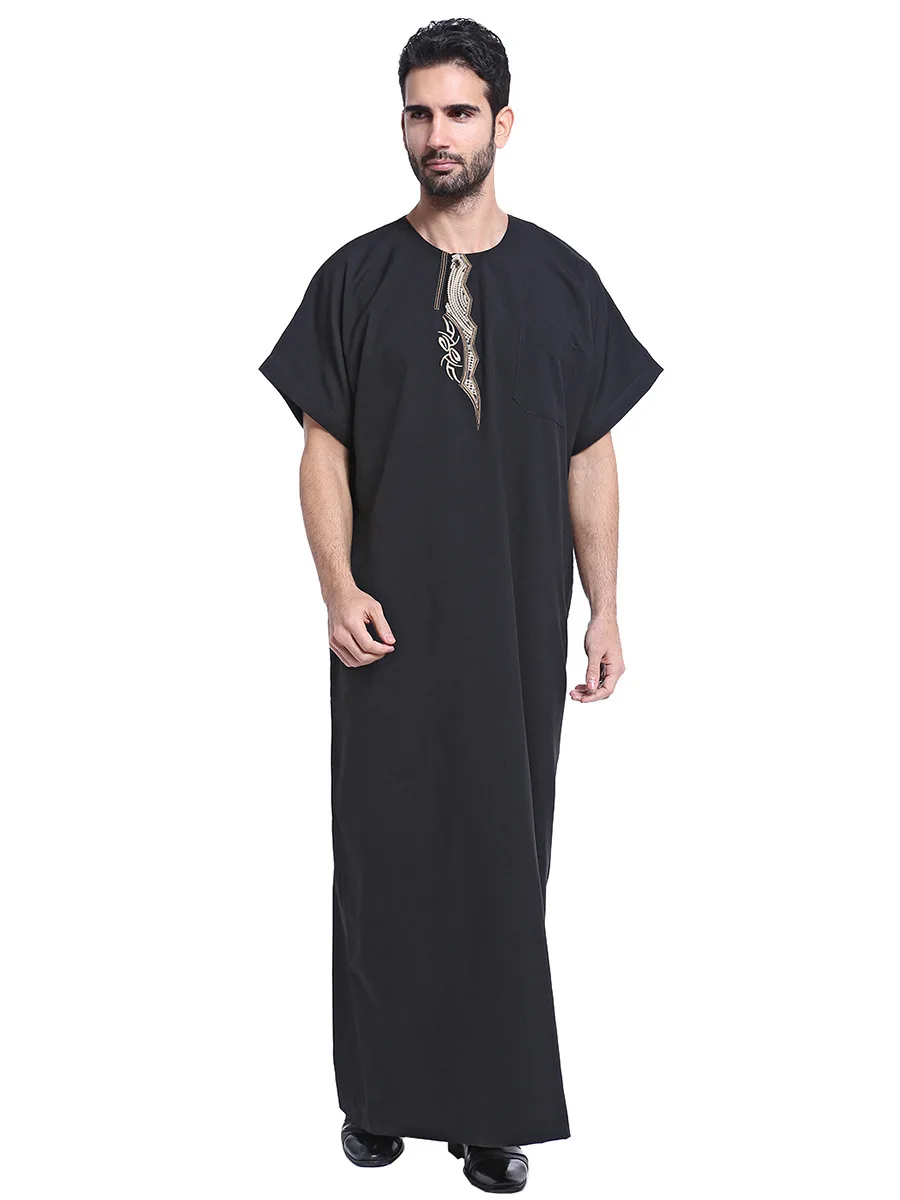 Men's Long Sleeve Round Neck Jubba Thobe, Vintage Robe, Muslim Kaftan, Long Shirts, Casual, Arab Fashion