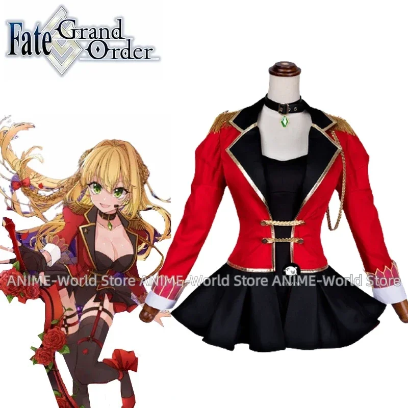 

《Custom Size》Fate Saber Nero Cosplay Fate Grand Order Cosplay Glittering Ceremonial Dress Uniform Cosplay Costume Any Size