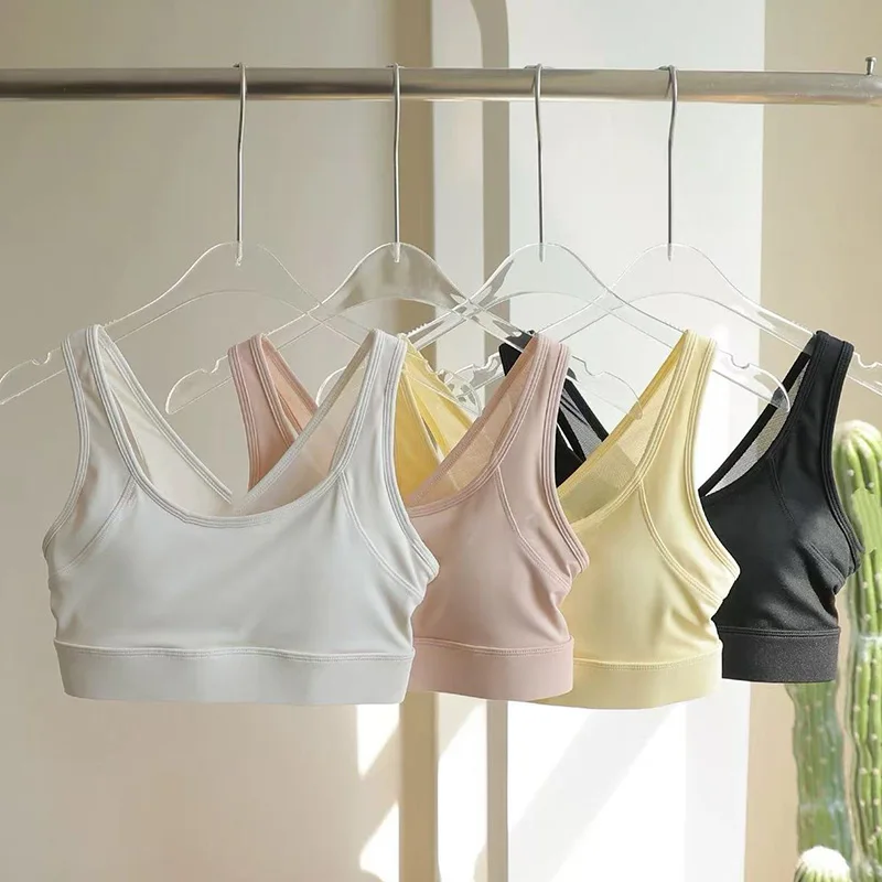 Women's Shockproof High-Performance Sports Bra, Outerwear Fitness Bra with Mesh Breathability, Pilates Training Sports Tank Top