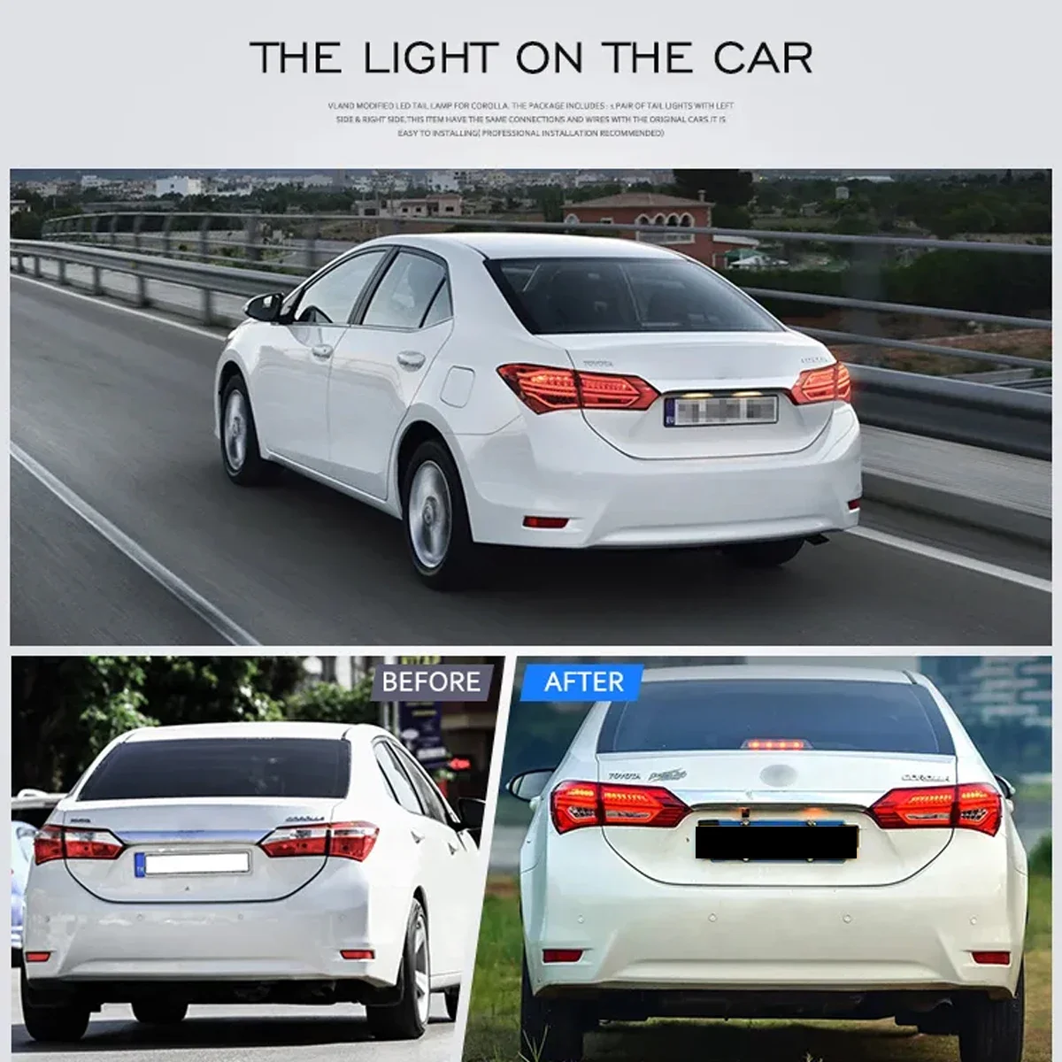 

Full LED Taillights Assembly For Toyota Corolla 2014-2017 Auto Part Rear Tail Lamps Car Accessories DRL Plug-n-Play