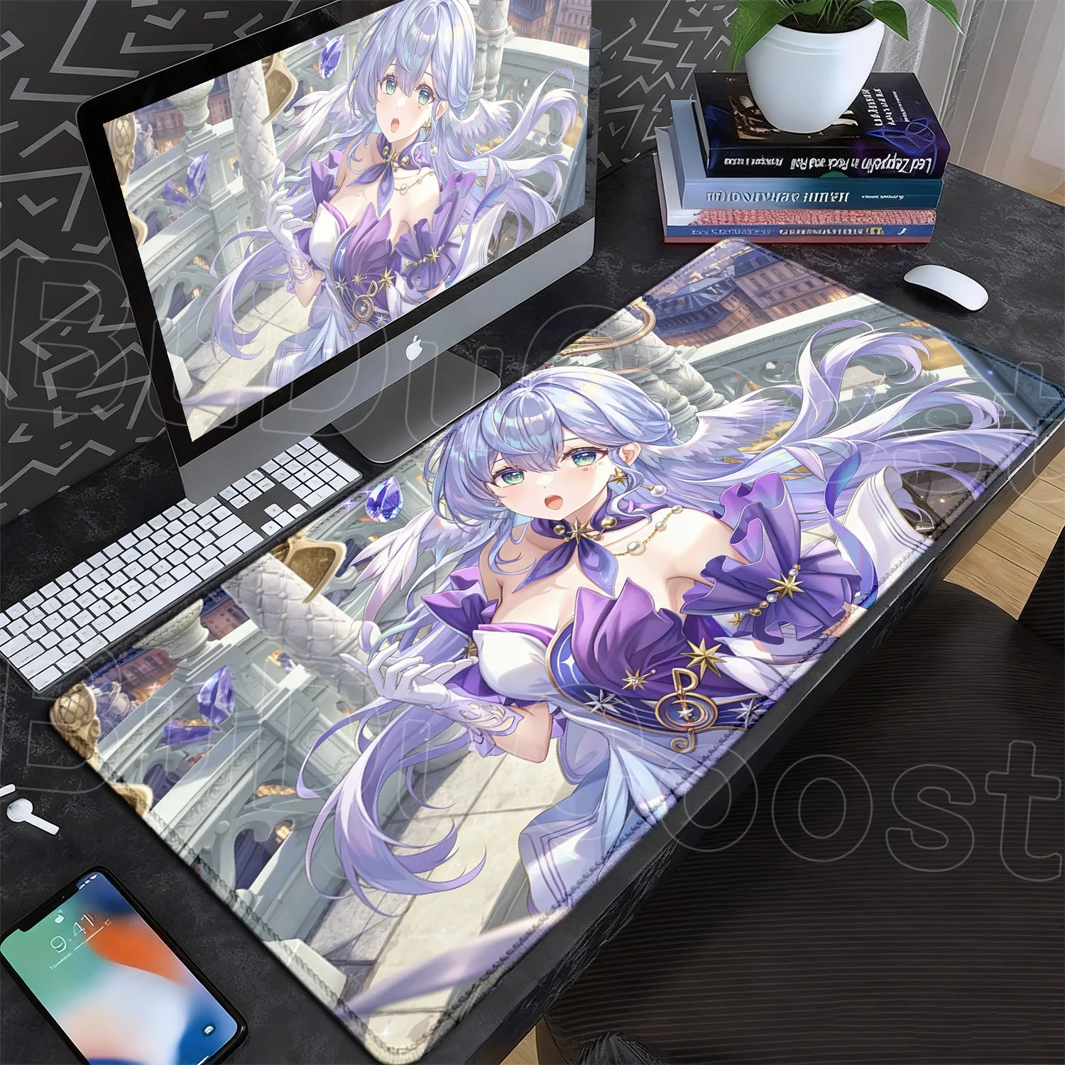 Gaming-Zubehör H-honkai Star Rail Robin Tastaturunterlage Teppich Schreibtischunterlage Rutschfeste, weiche Mausunterlage Schreibtisch-Organizer und -Ablagen – Detail 11