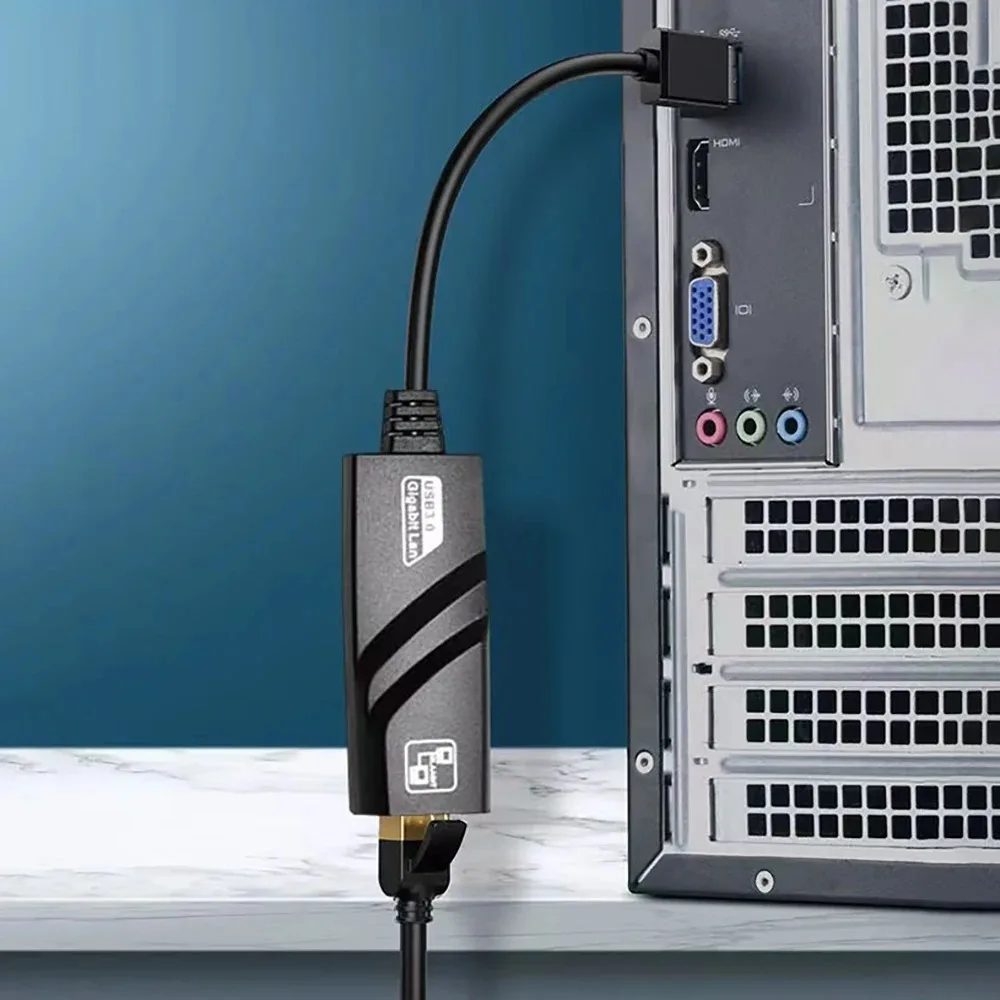 

KEBIDUMEI 10/100/1000 Мбит/с USB 3.0 проводная сетевая карта, адаптер USB-RJ45 LAN Ethernet для ноутбуков и ПК с Windows, аксессуары