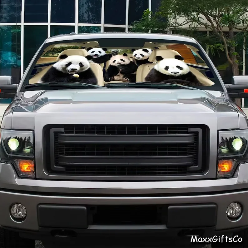 Panda guarda-sol família, acessórios decoração do carro, amantes presente