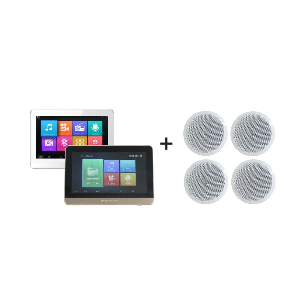 WiFi Smart Amplifier 8*20W Bluetooth Android 8.1 Amplifier with 4PCS 6" Ceiling Speaker