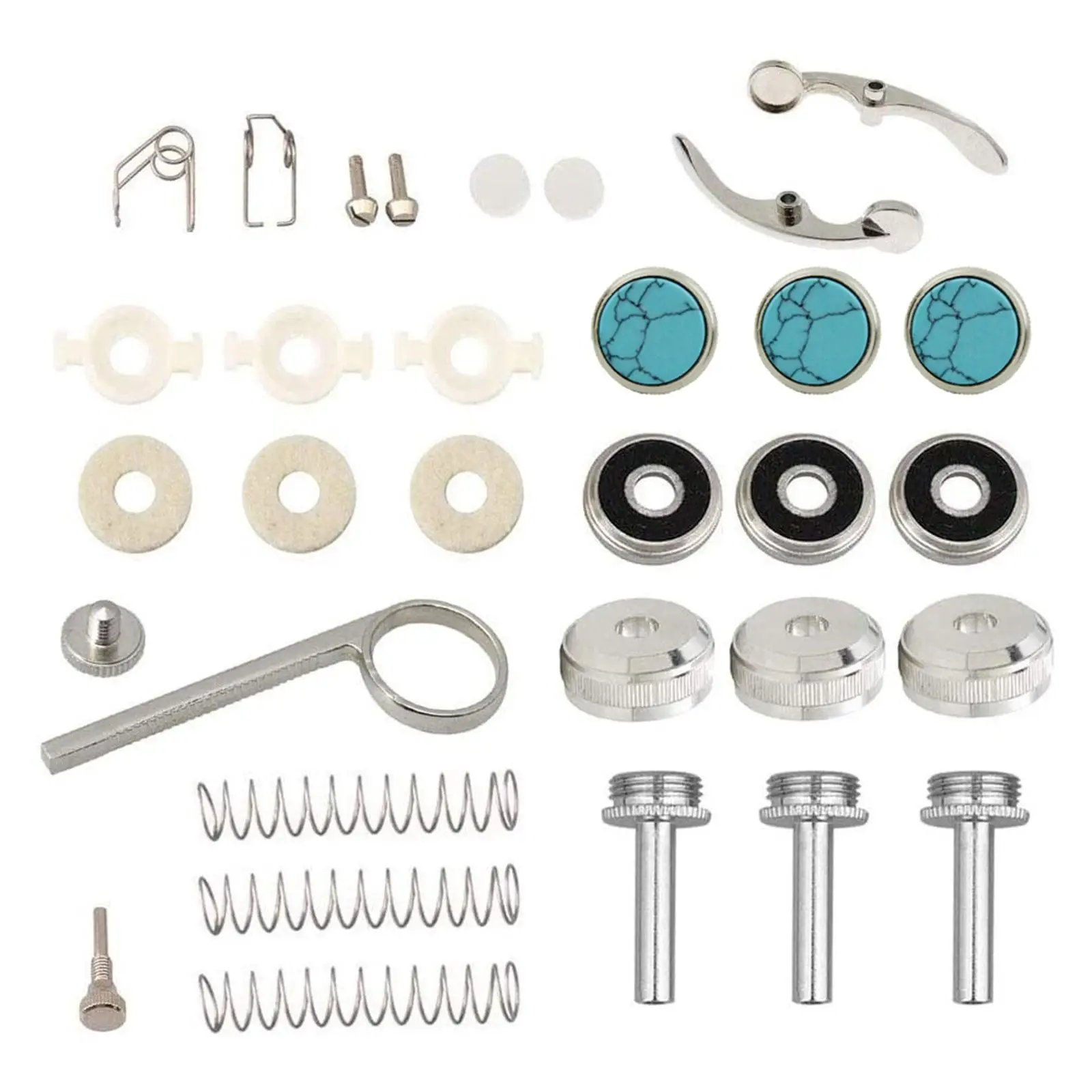 Removable Trumpet Repair Accessory Set Metal Valve Kit for Regular Cleaning Parts for Musical Instrument Fix