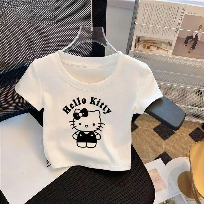 Summer Girls Short Sleeve T-Shirt Breathable 100% Cotton Tee for Kids Cute Cartoon Print Soft Casual Loose Fit Top
